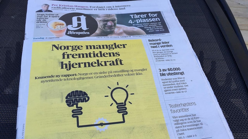 Forsiden av Aftenposten torsdag 17. august