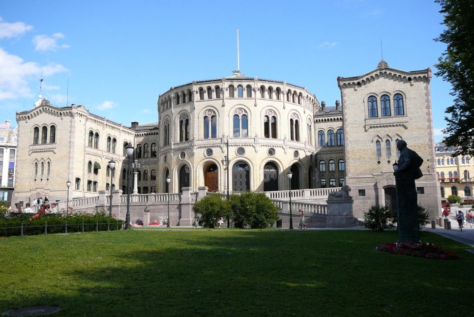 Stortingsbygningen i Oslo.